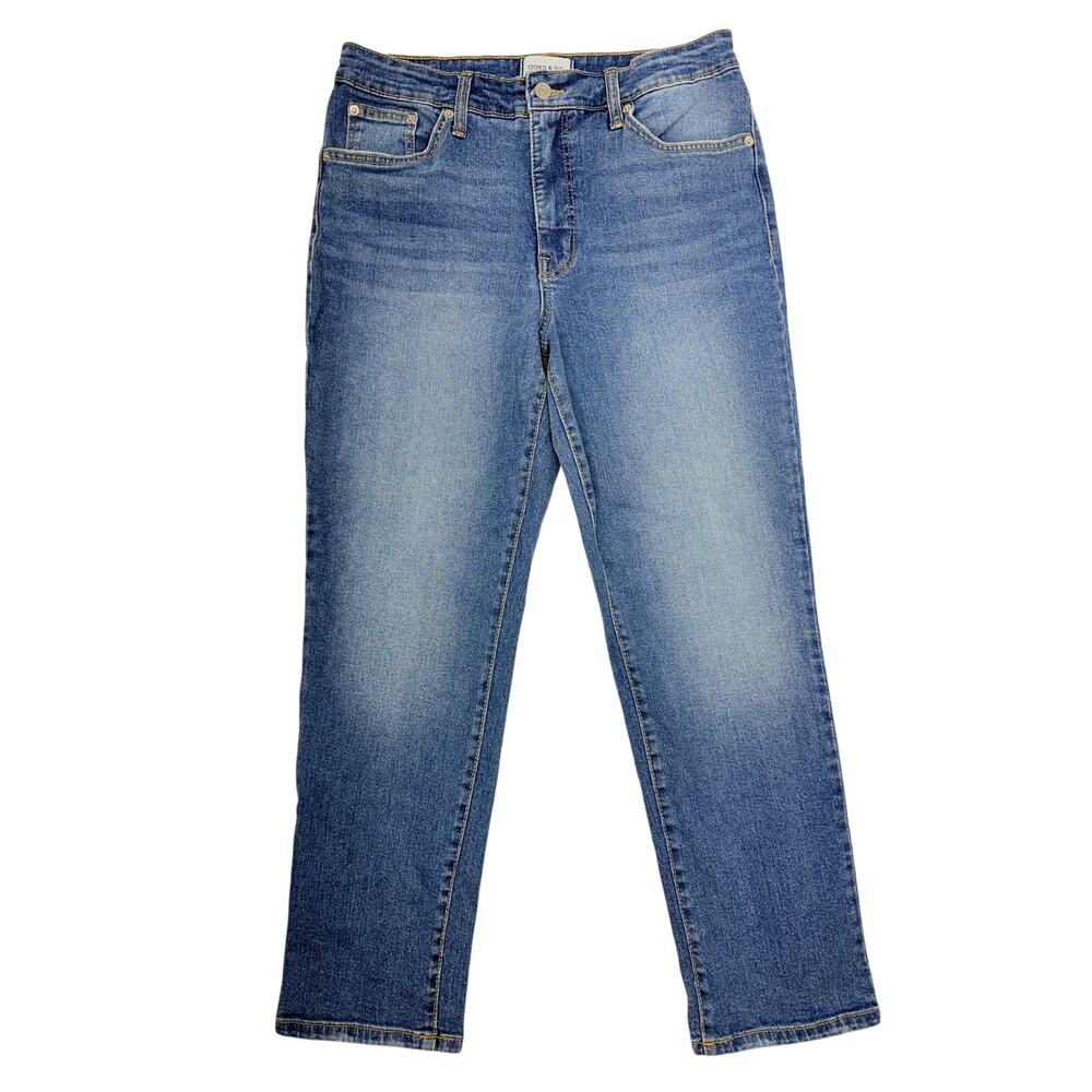 Crown & Ivy Women’s 10R High Rise Straight Leg Jeans Stretch Medium Wash